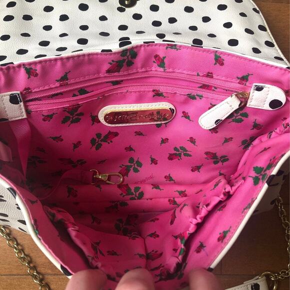 Betsey Johnson Serenity Polka-Dot faux leather Shoulder bag removable strap - Picture 8 of 12